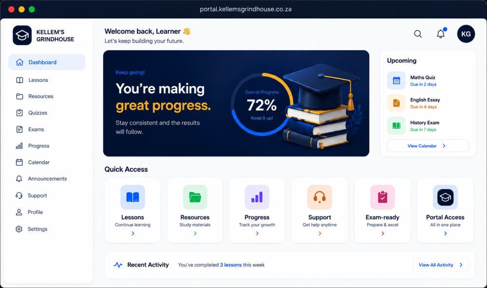 Kellem’s Grindhouse learning portal preview